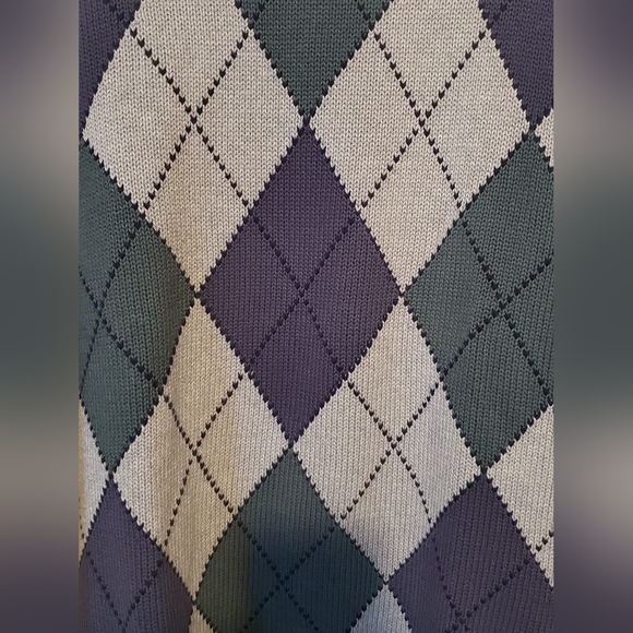 90s Izod Preppy argyle chunky knitt sweater size large - Picture 2 of 4